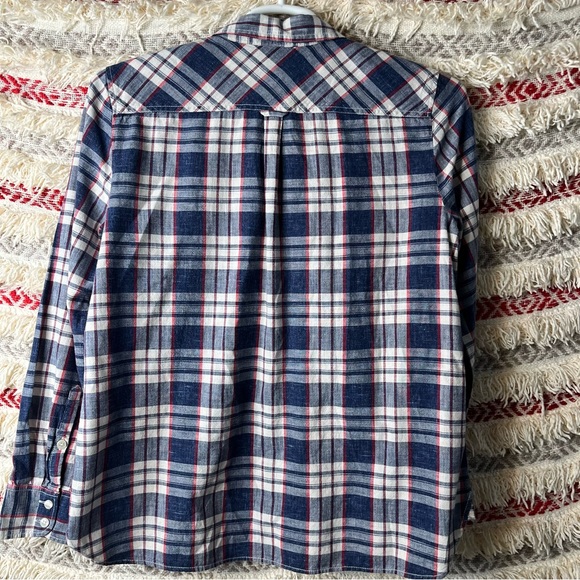 J Crew Boy Fit 1/2 Button Up Pullover Shirt Plaid Multicolor Size M - Picture 2 of 7